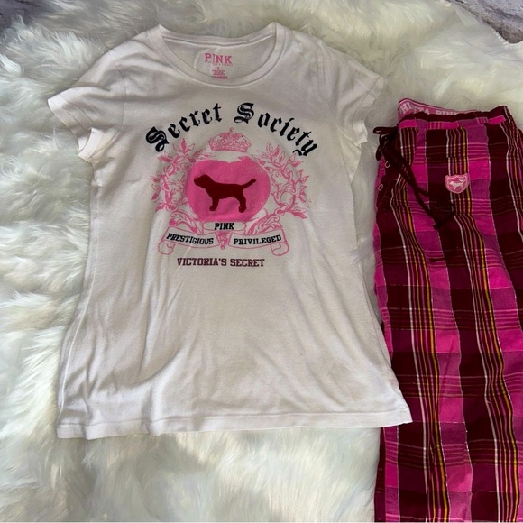 HTF VERY RARE AND VINTAGE PINK VS 2006 Secret Society Display Tee & Lounge Pants - Picture 14 of 14